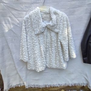 White faux fur ladies short jacket size M/L